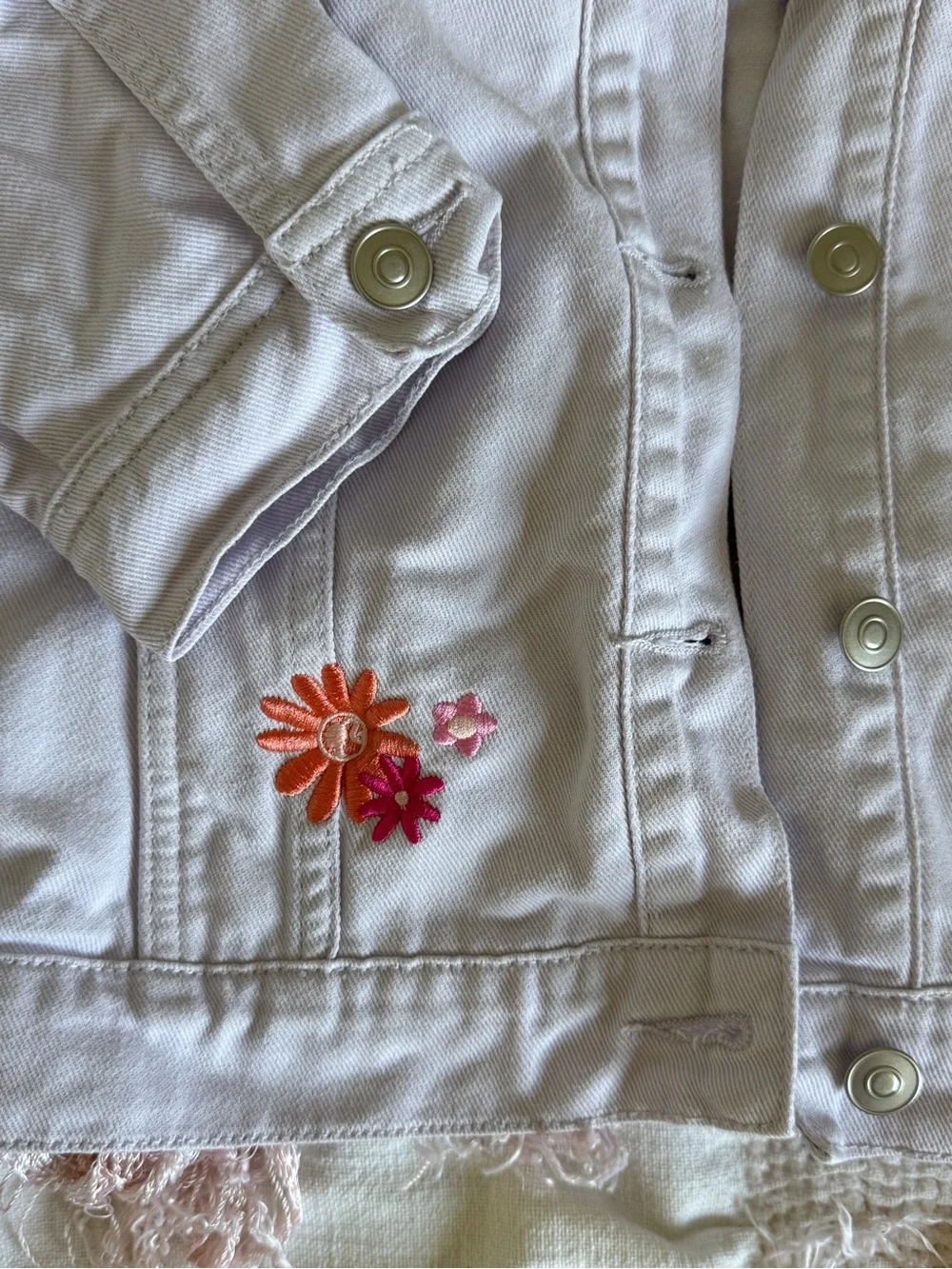 Barbie Truck Tour 2023 Exclusive Lavender Denim Jacket with Embroidery in L/XL - Picture 3 of 9
